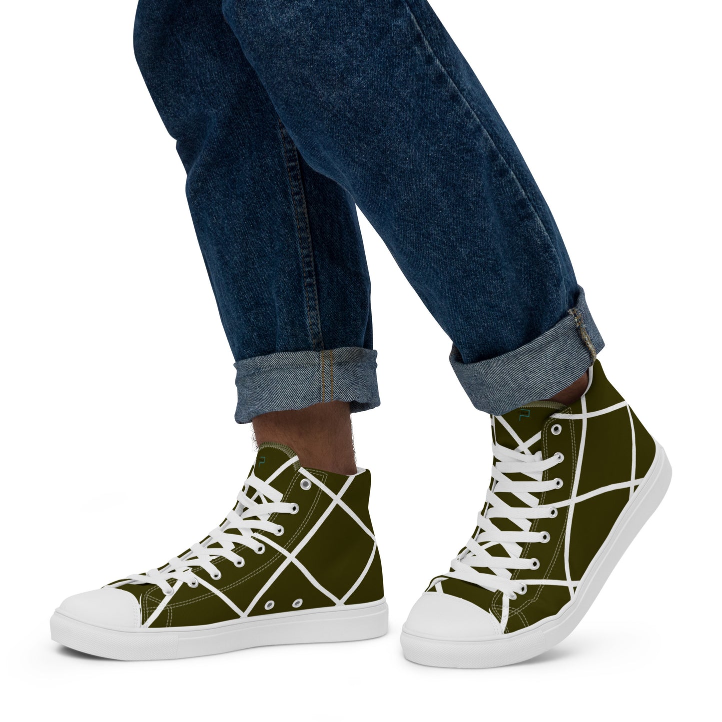 High-Top Geometric Canvas Sneakers