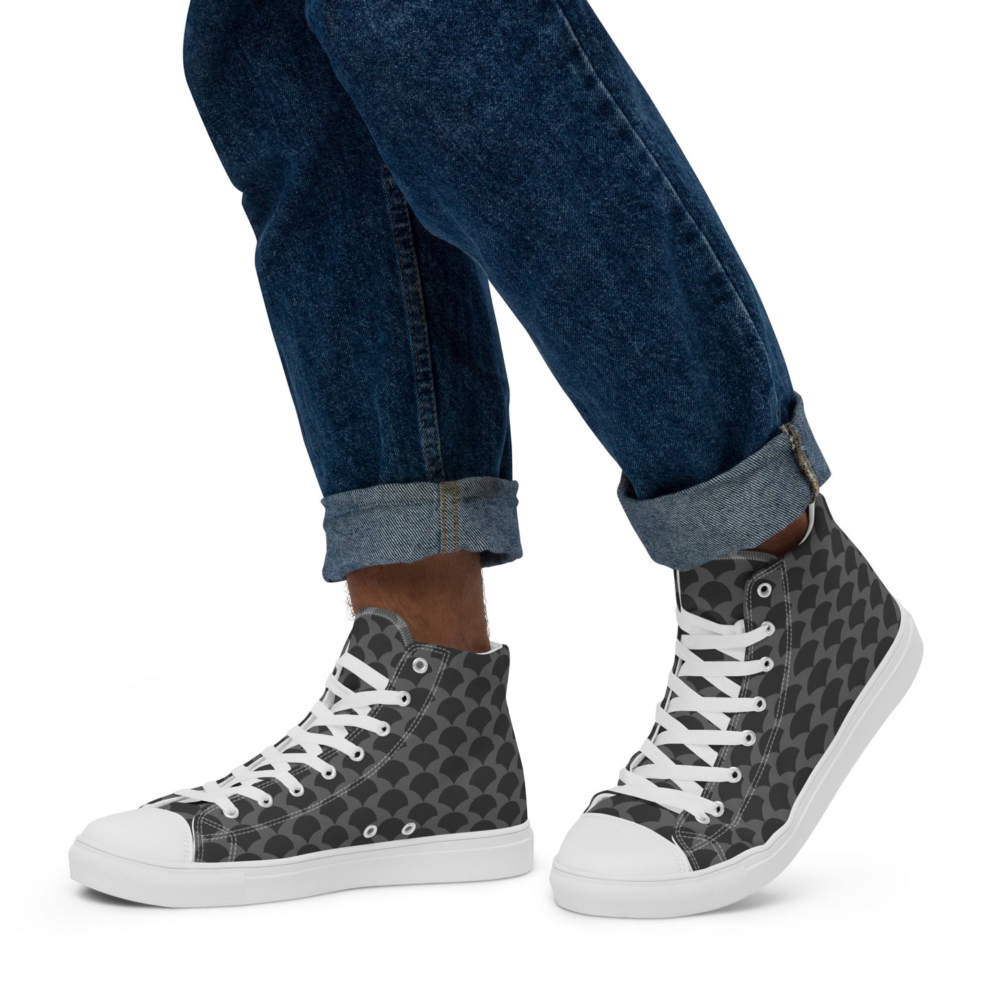 High-Top Geometric Canvas Sneakers