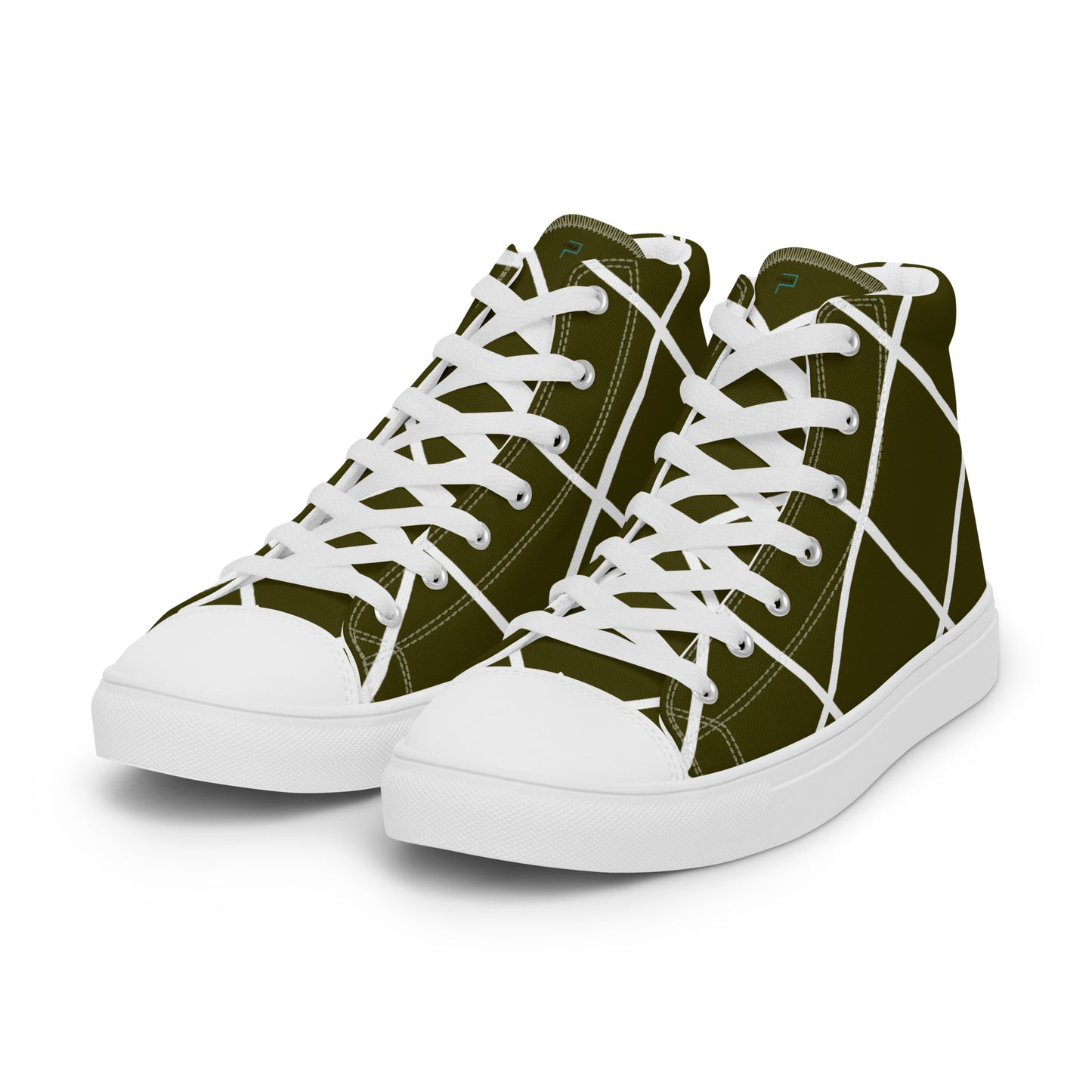 High-Top Geometric Canvas Sneakers