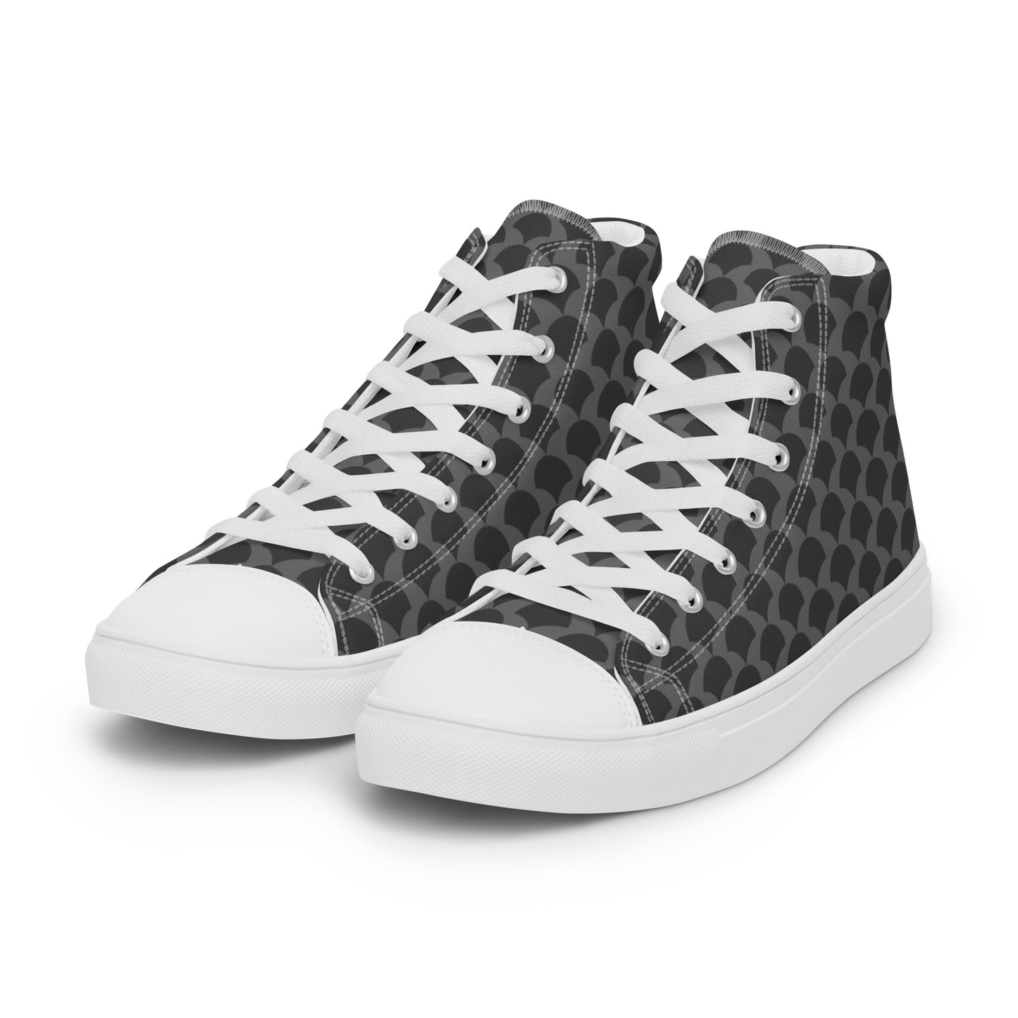 High-Top Geometric Canvas Sneakers