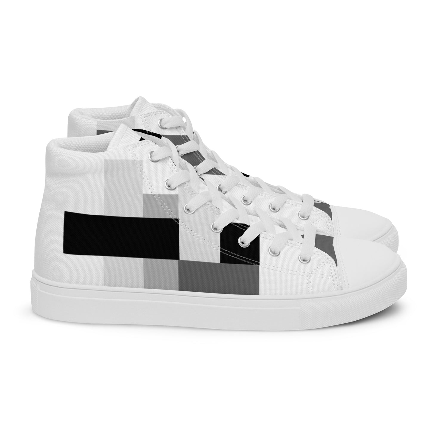 High-Top Abstract Canvas Sneakers