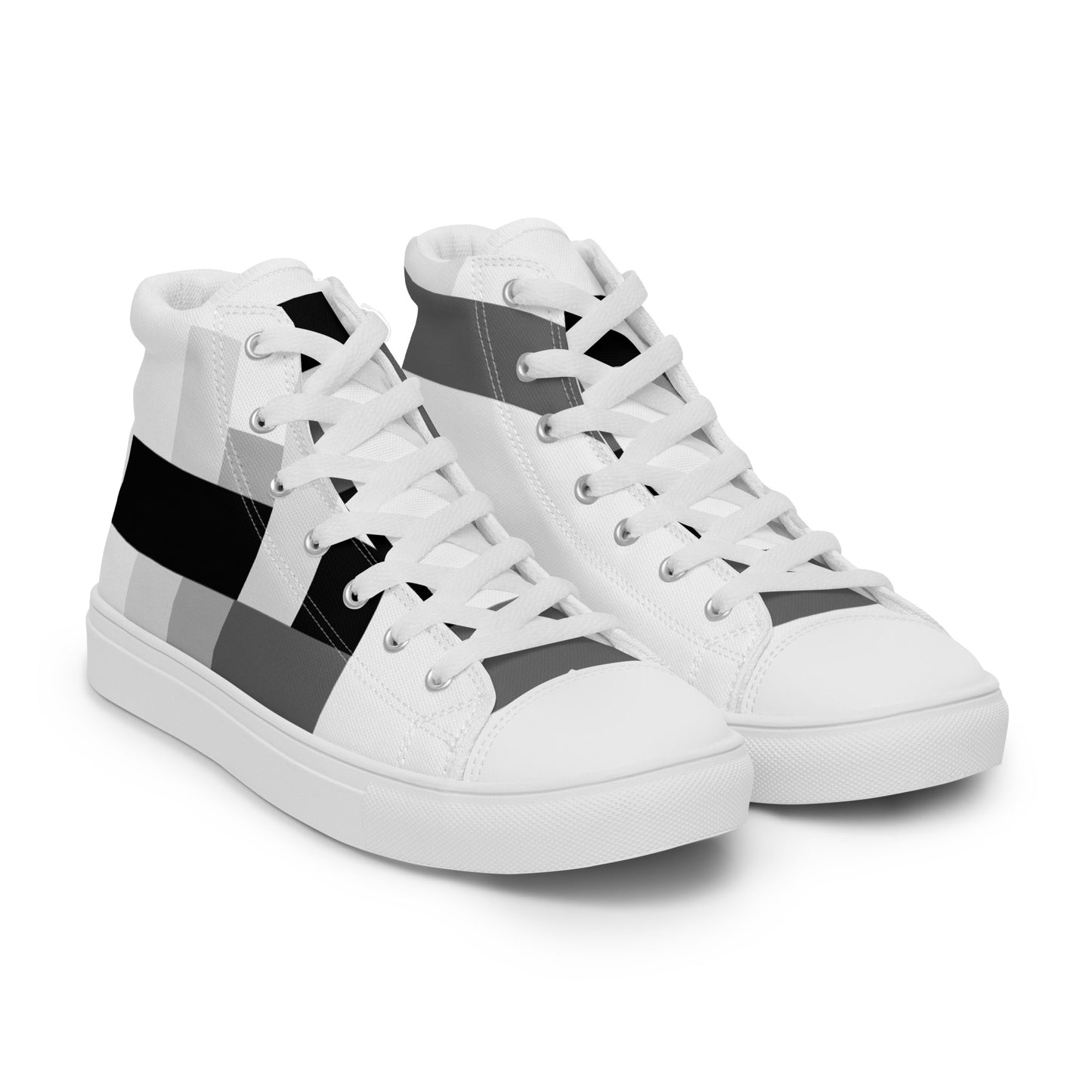 High-Top Abstract Canvas Sneakers