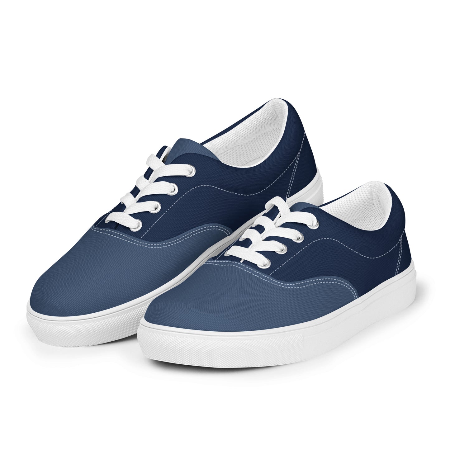 Two-Tone Lace-Up Canvas Shoes