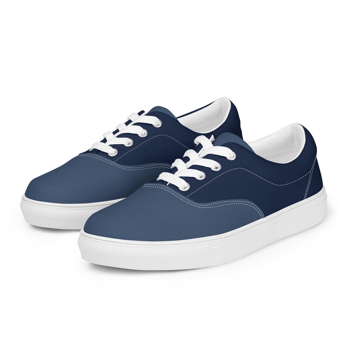 Two-Tone Lace-Up Canvas Shoes