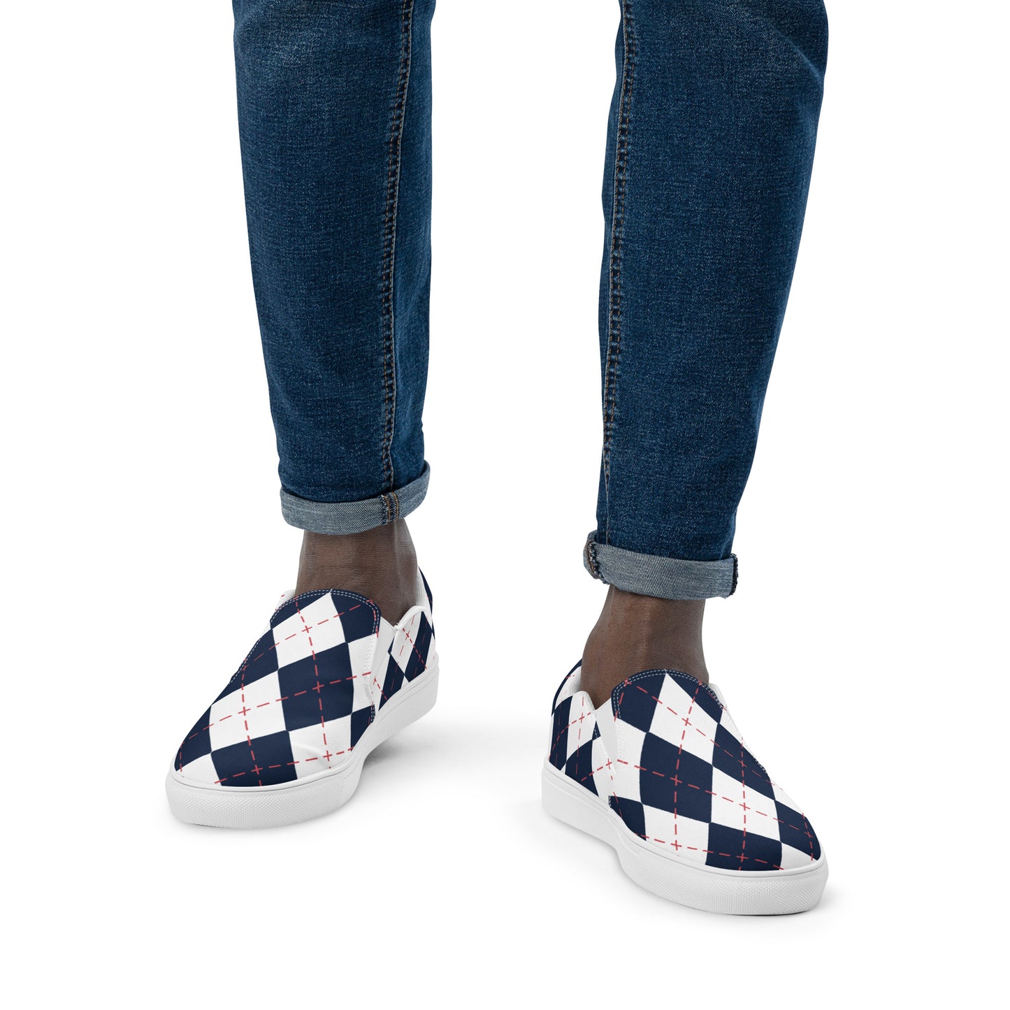 Argyle Slip-On Canvas Shoes