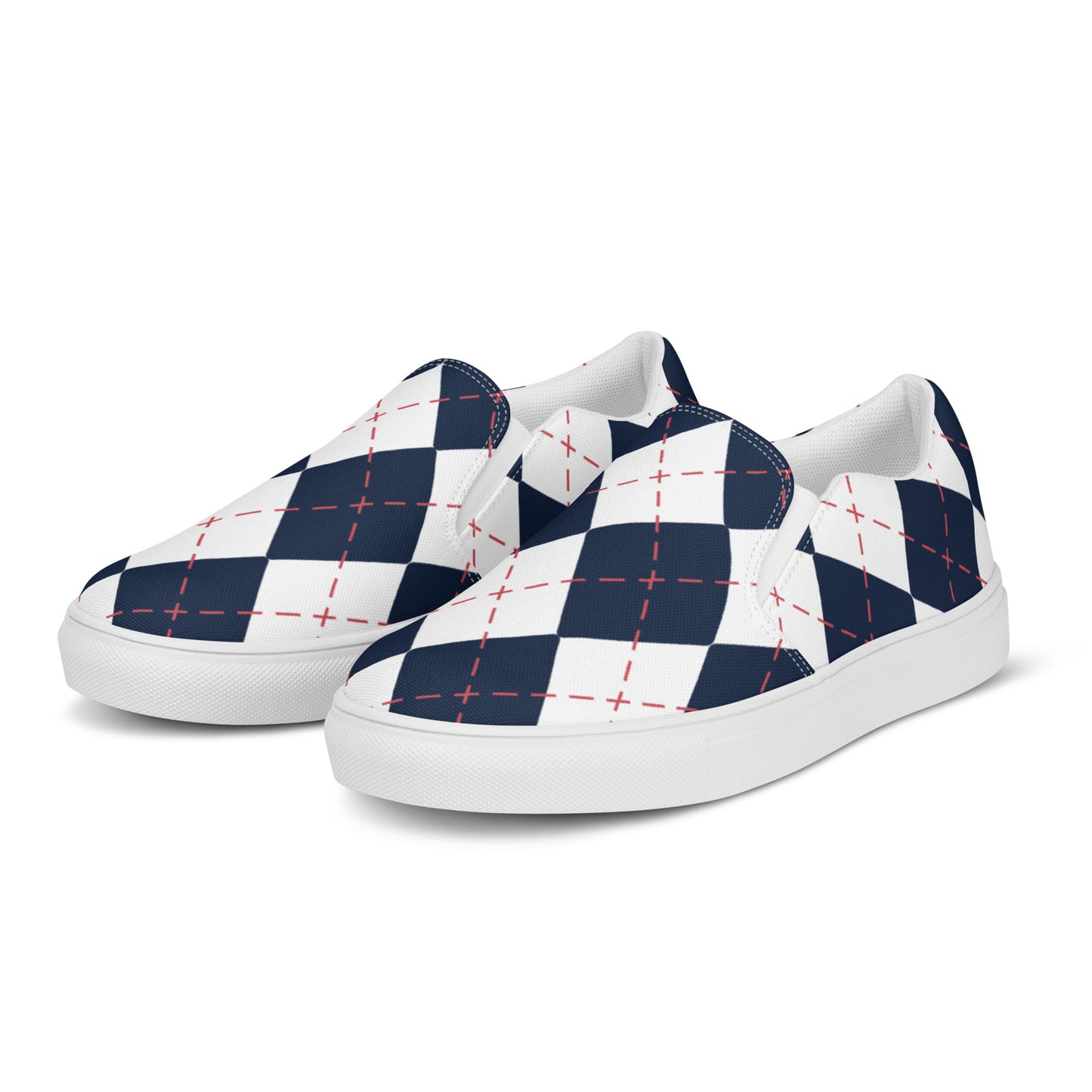 Argyle Slip-On Canvas Shoes