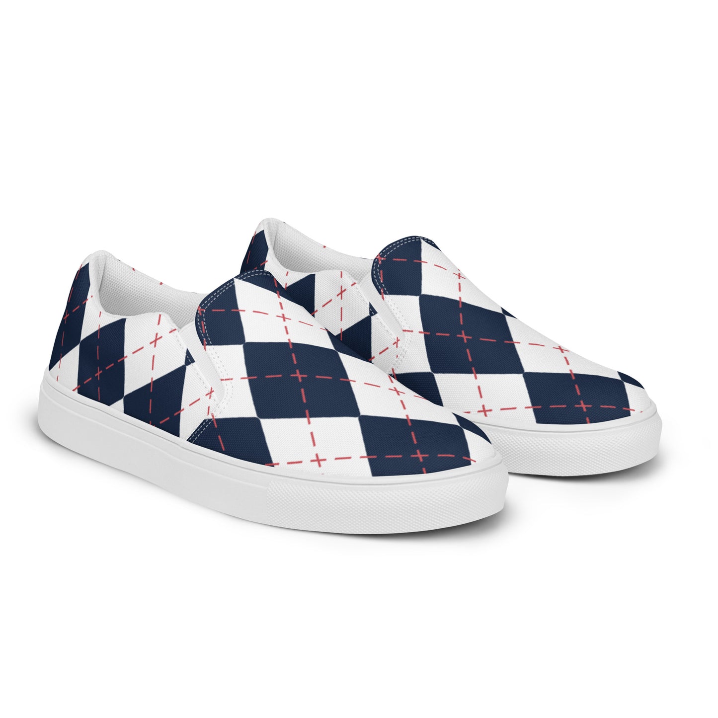 Argyle Slip-On Canvas Shoes