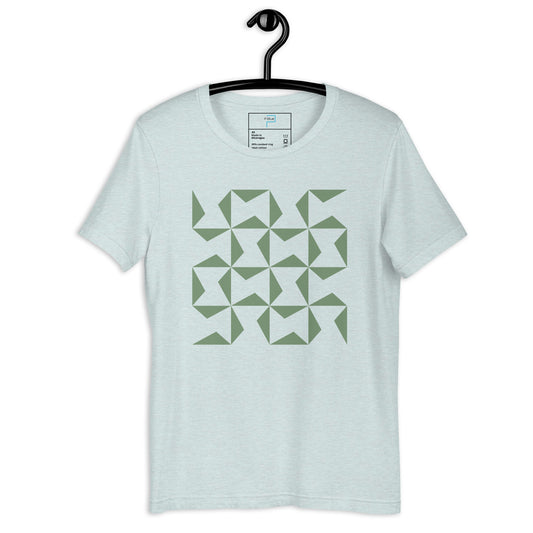 Soft Cotton T-Shirt with Green Geometric Print