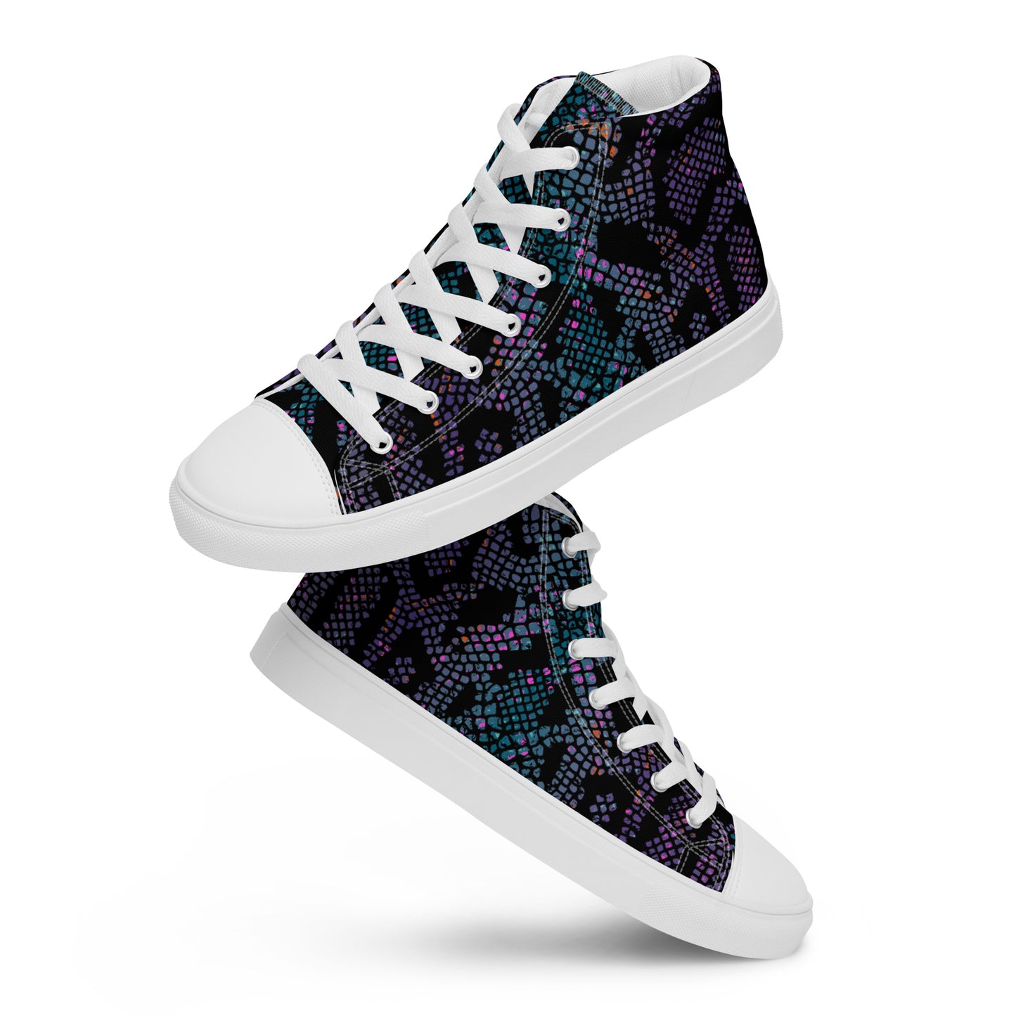 High-Top Abstract Canvas Sneakers