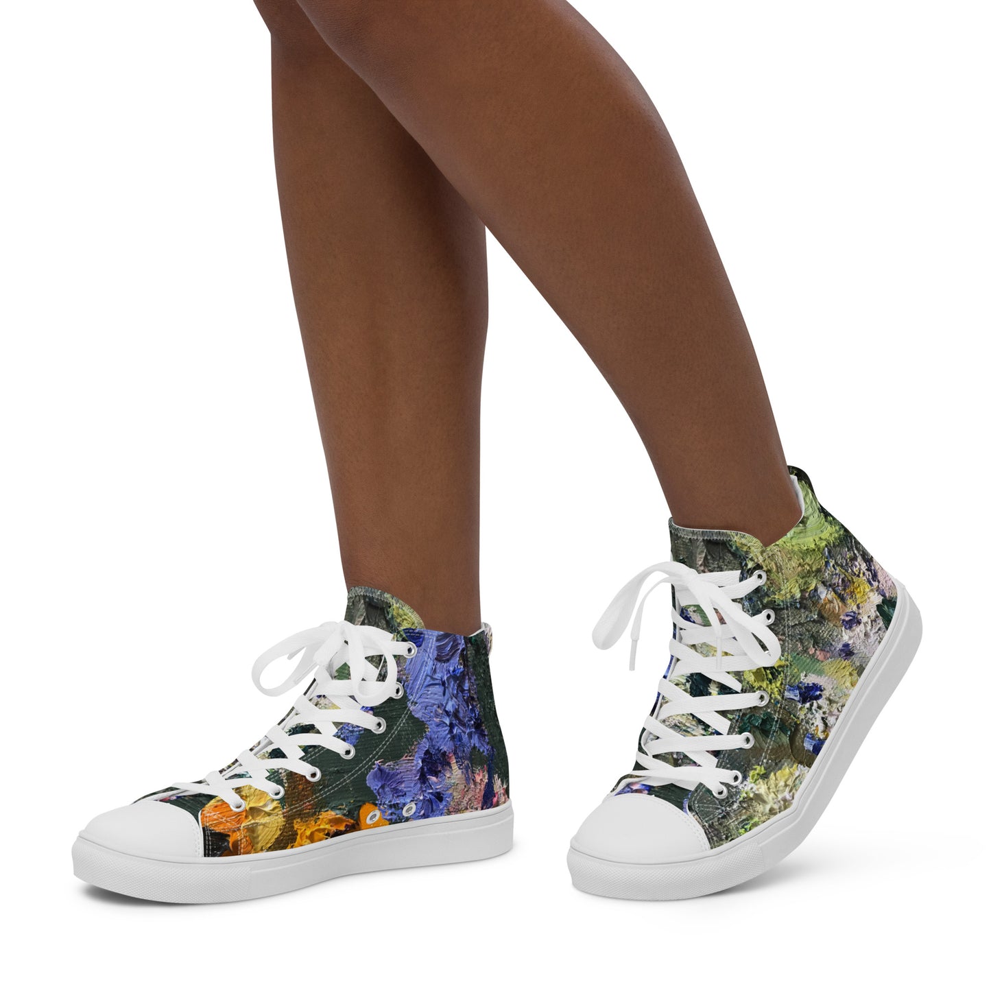 High-Top Abstract Canvas Sneakers