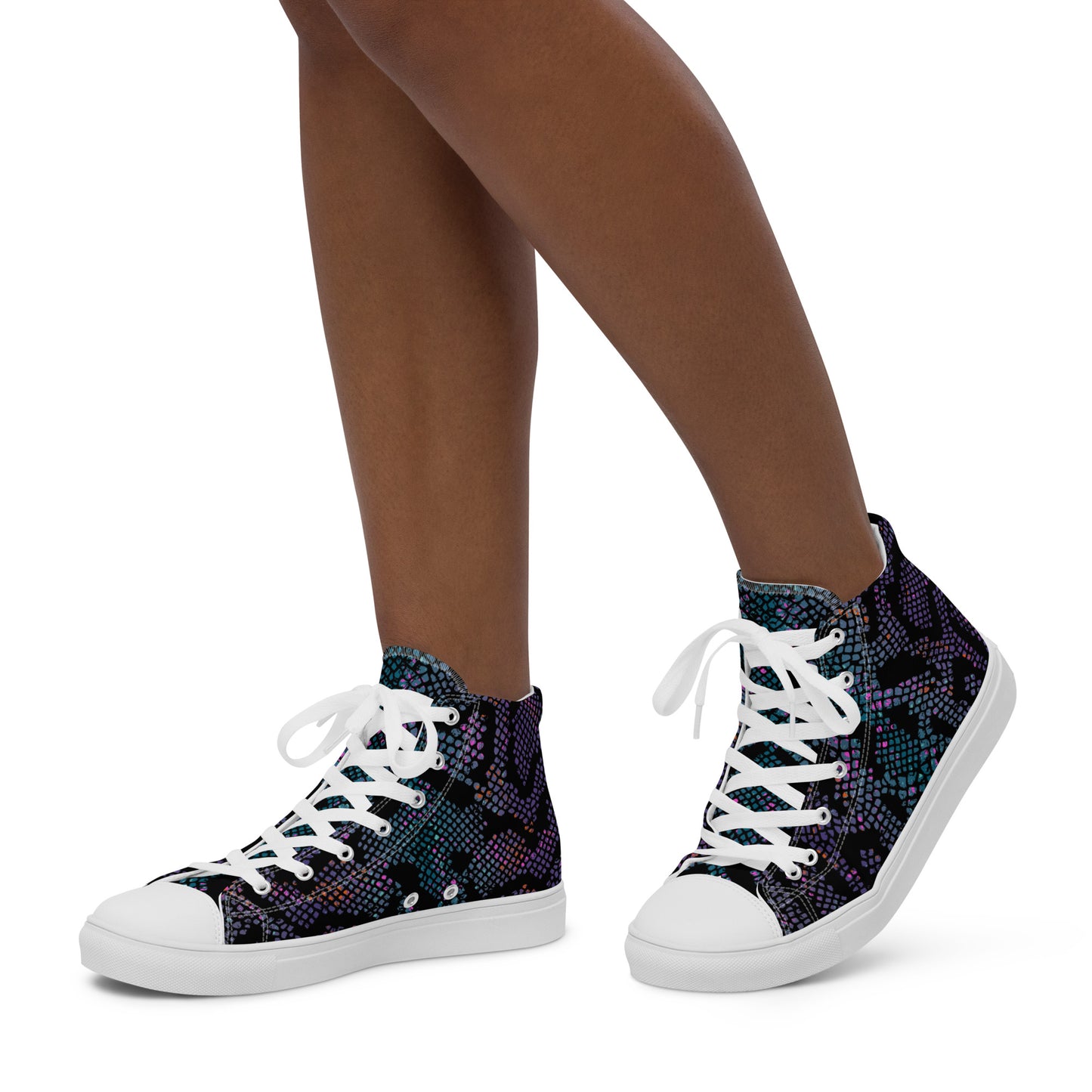 High-Top Abstract Canvas Sneakers