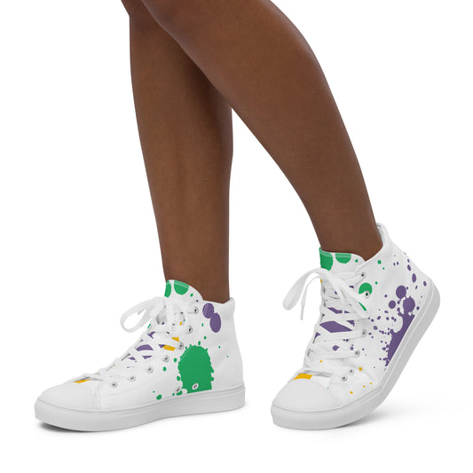 High-Top Splatter Canvas Sneakers