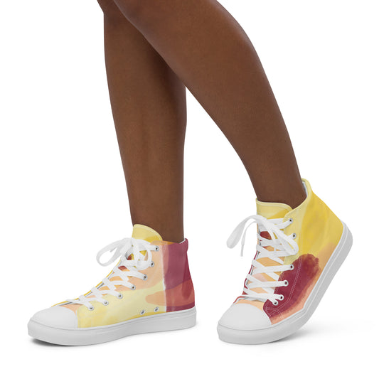 High-Top Abstract Canvas Sneakers