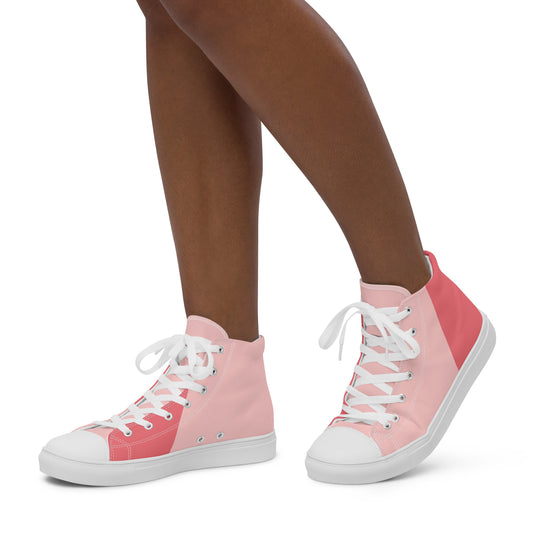 High-Top Two-Tone Canvas Sneakers