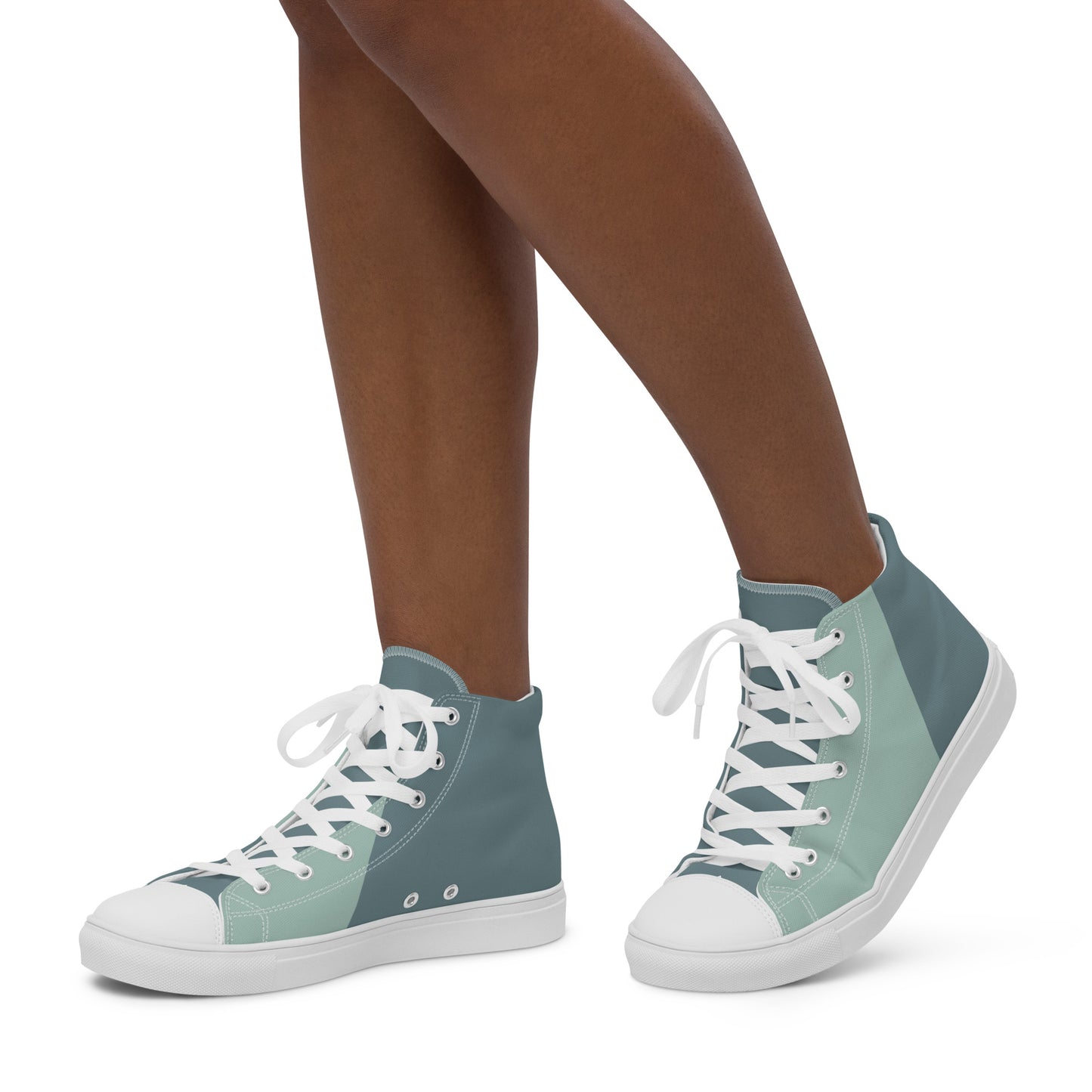 High-Top Two-Tone Canvas Sneakers