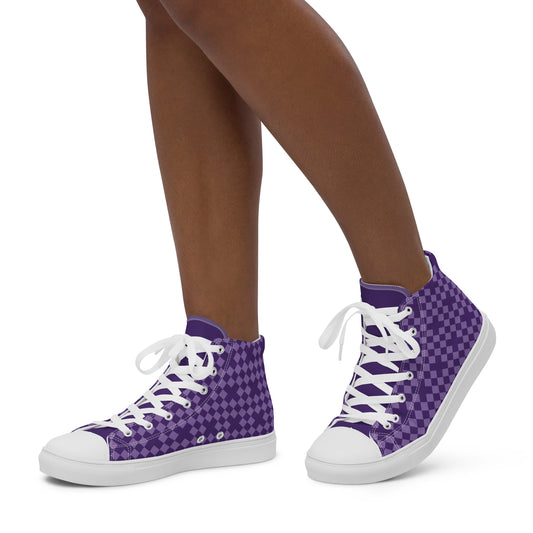 High-Top Patterned Canvas Sneakers