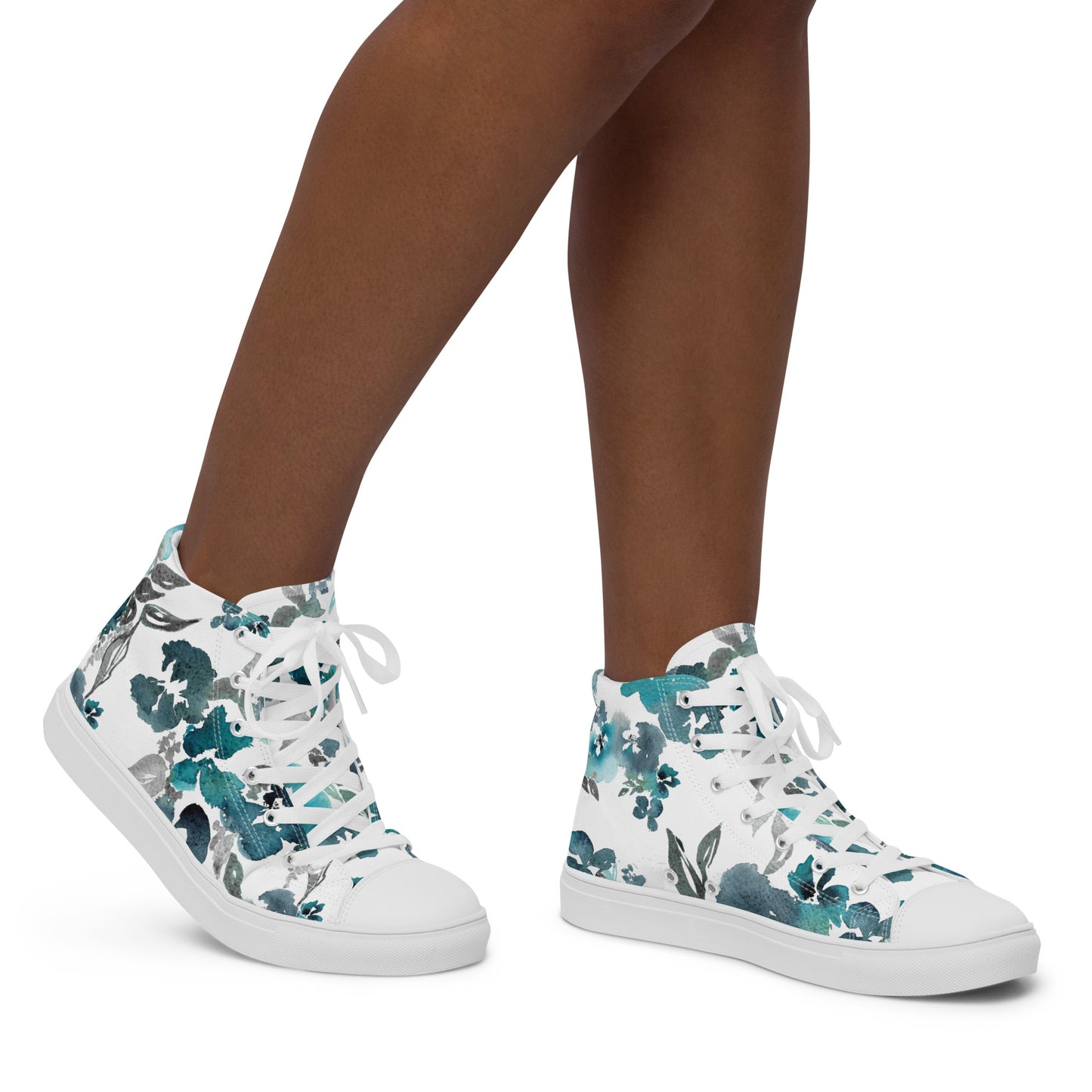 High-Top Abstract Canvas Sneakers