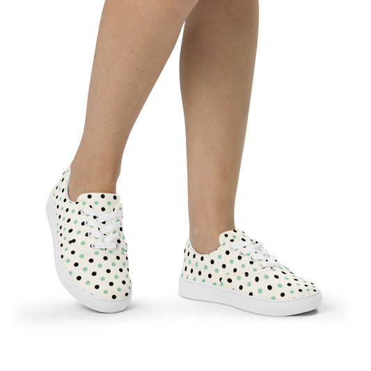 Dotted Lace-up Canvas Shoes