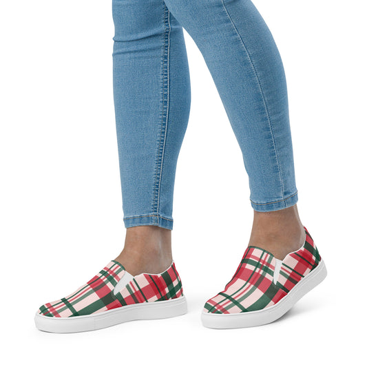 Plaid Slip-On Canvas Shoes