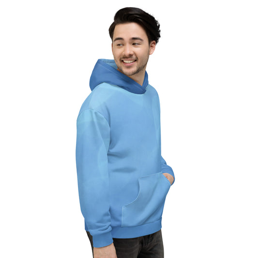 Blue Premium Patterned Relaxed Fit Hoodie with a Super Soft Feel