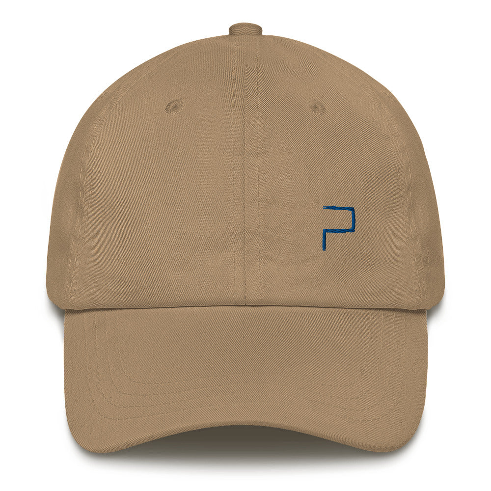 Dad Hat with P Blue Embroidery