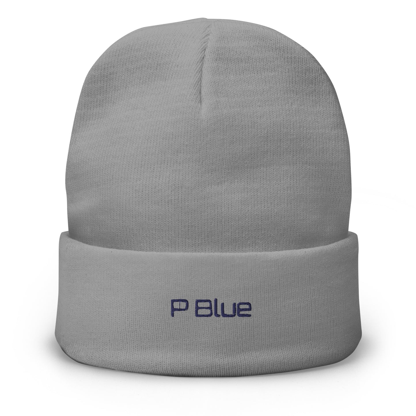 P Blue Embroidery Beanie