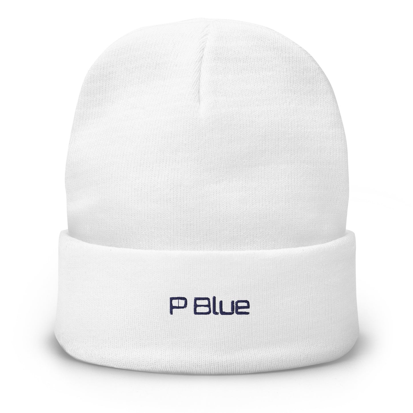 P Blue Embroidery Beanie