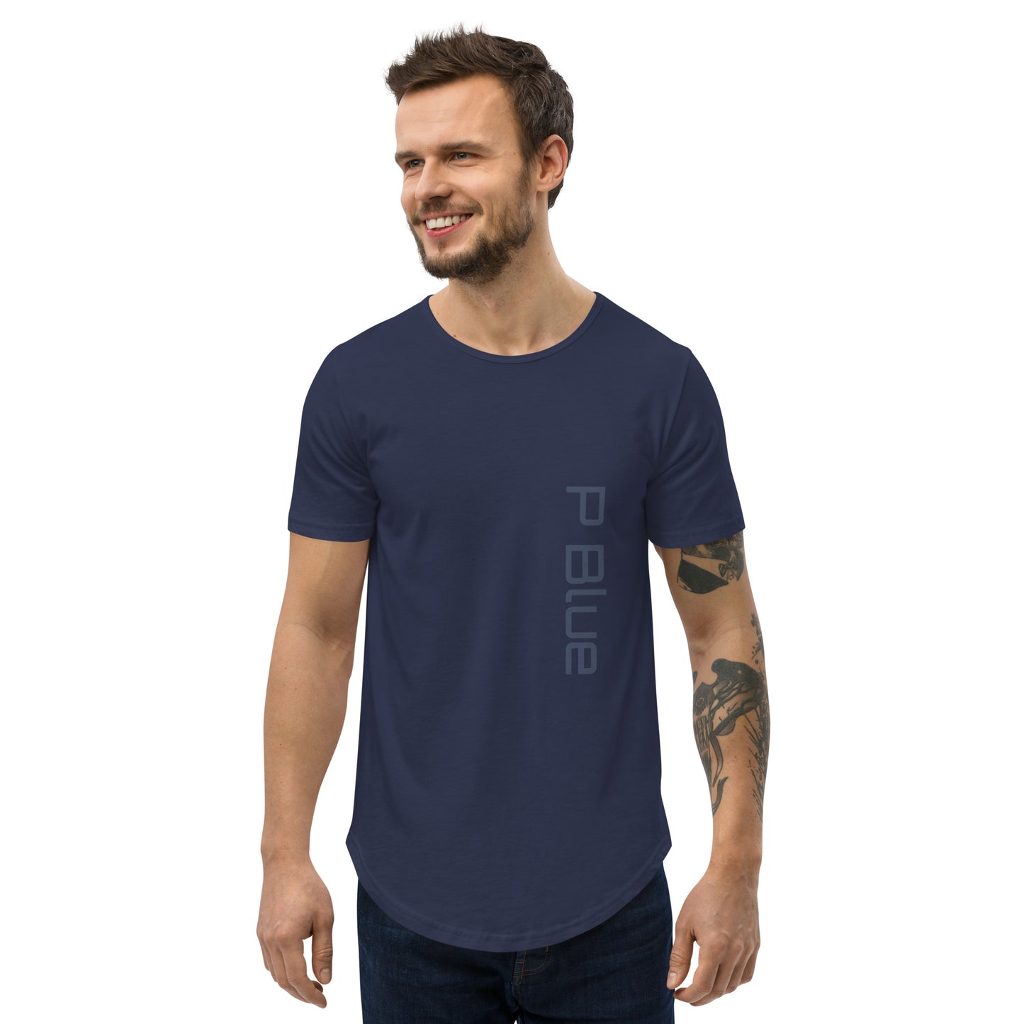 P Blue Privé Collection Curved Hem T-Shirt