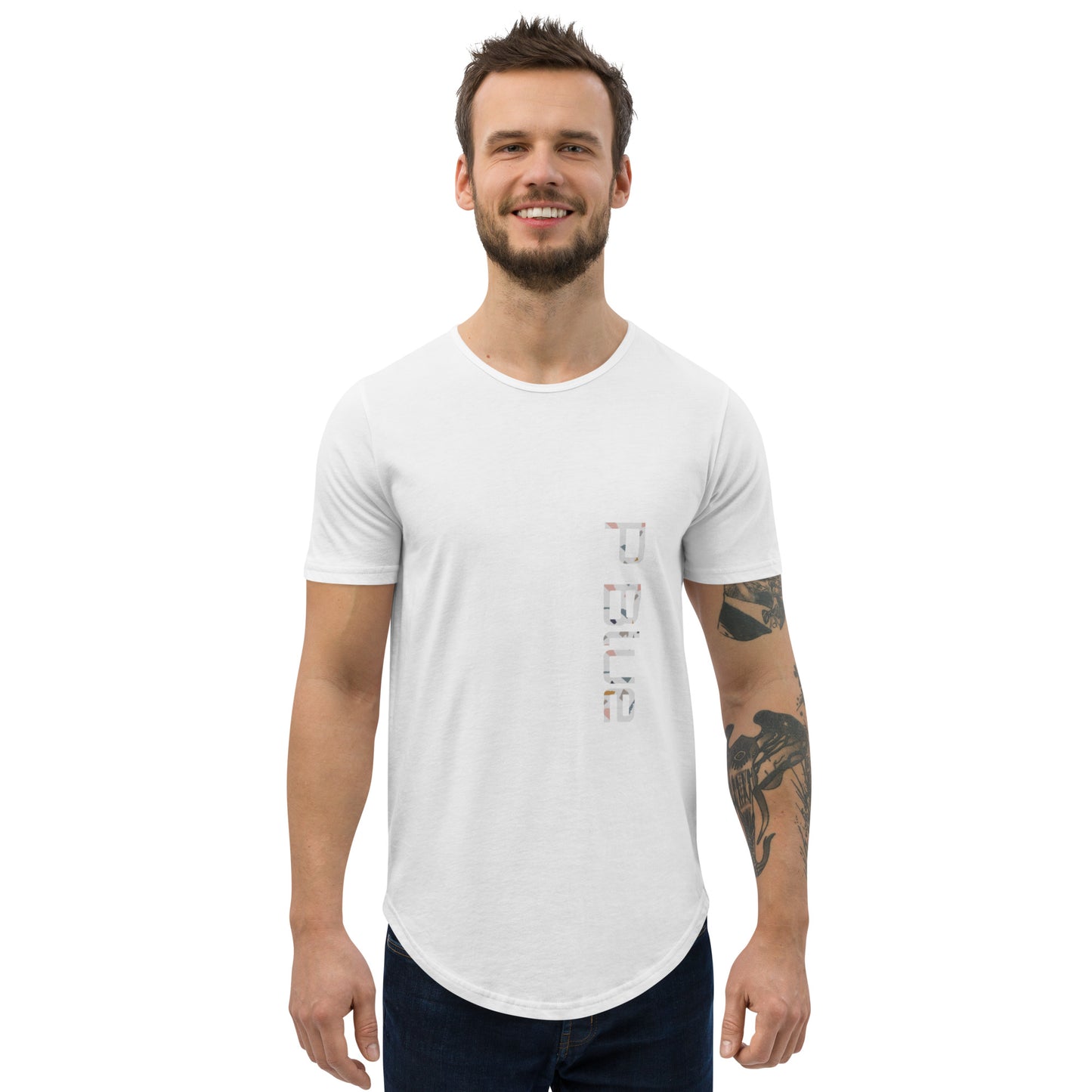 White P Blue Men Privé Collection Curved Hem T-Shirt