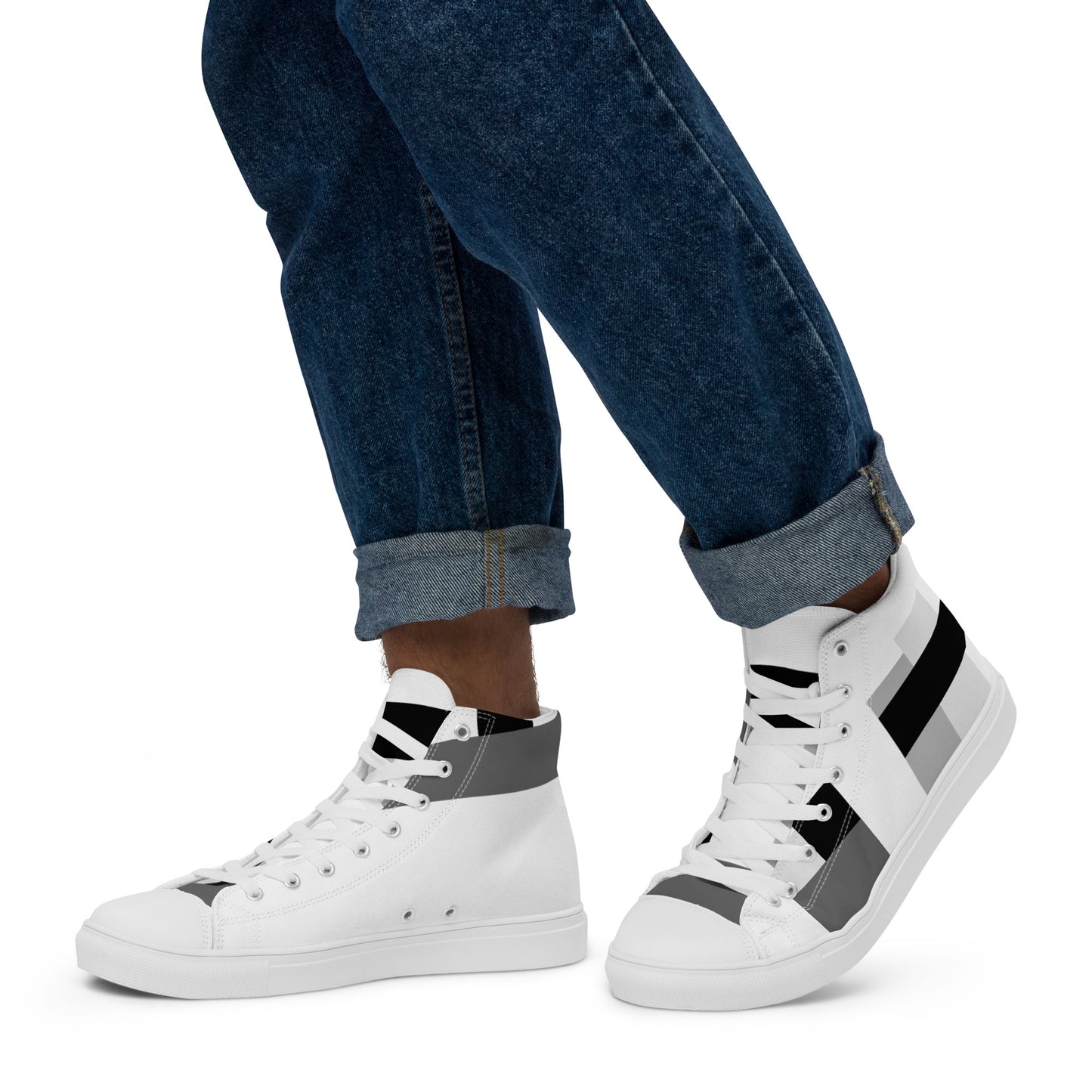 Men High-Top Abstract Canvas Sneakers