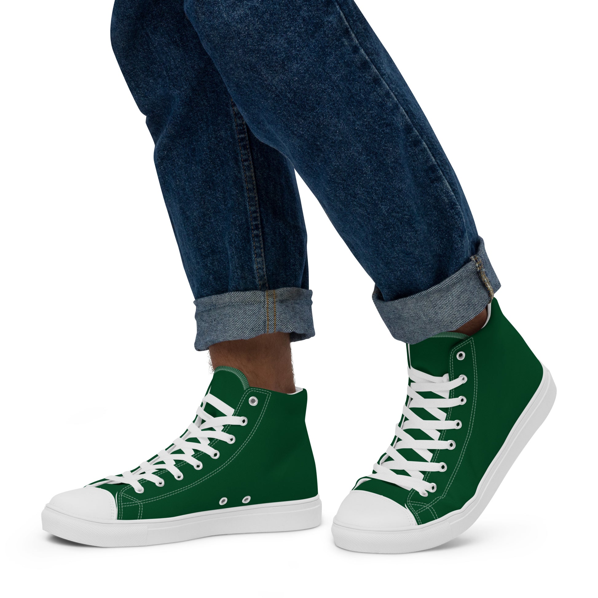 Green High-Top Canvas Sneakers