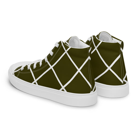 High-Top Geometric Canvas Sneakers