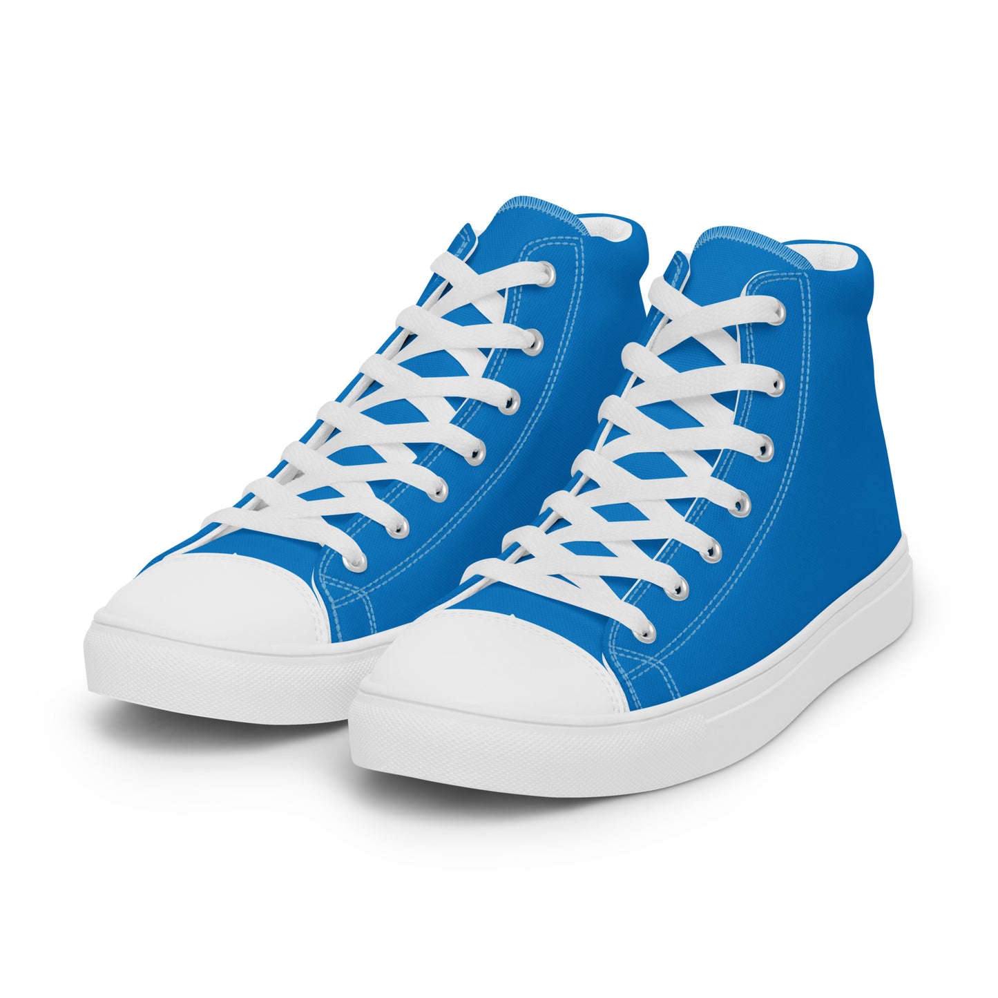 Blue High-Top Canvas Sneakers