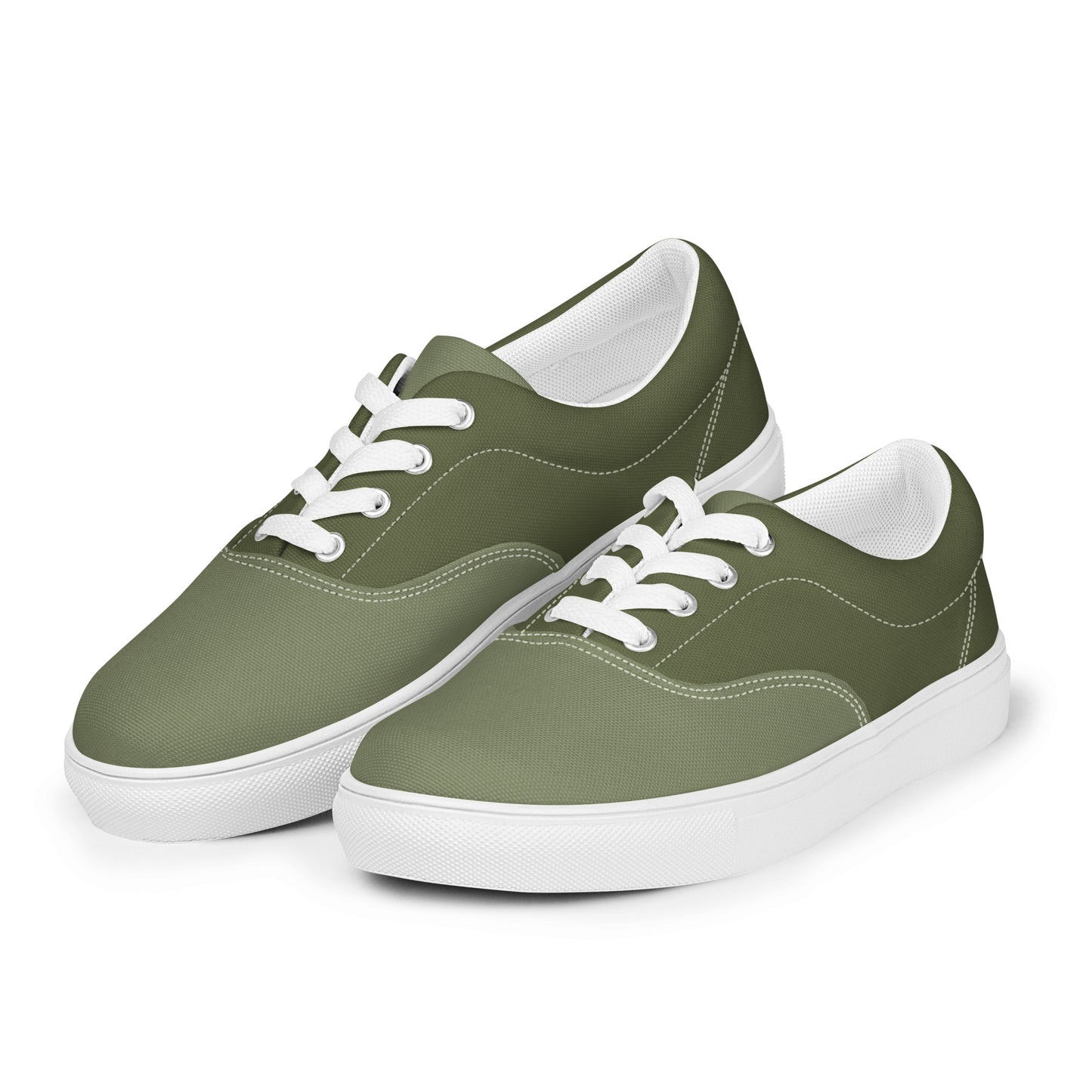 Two-Tone Lace-Up Canvas Shoes