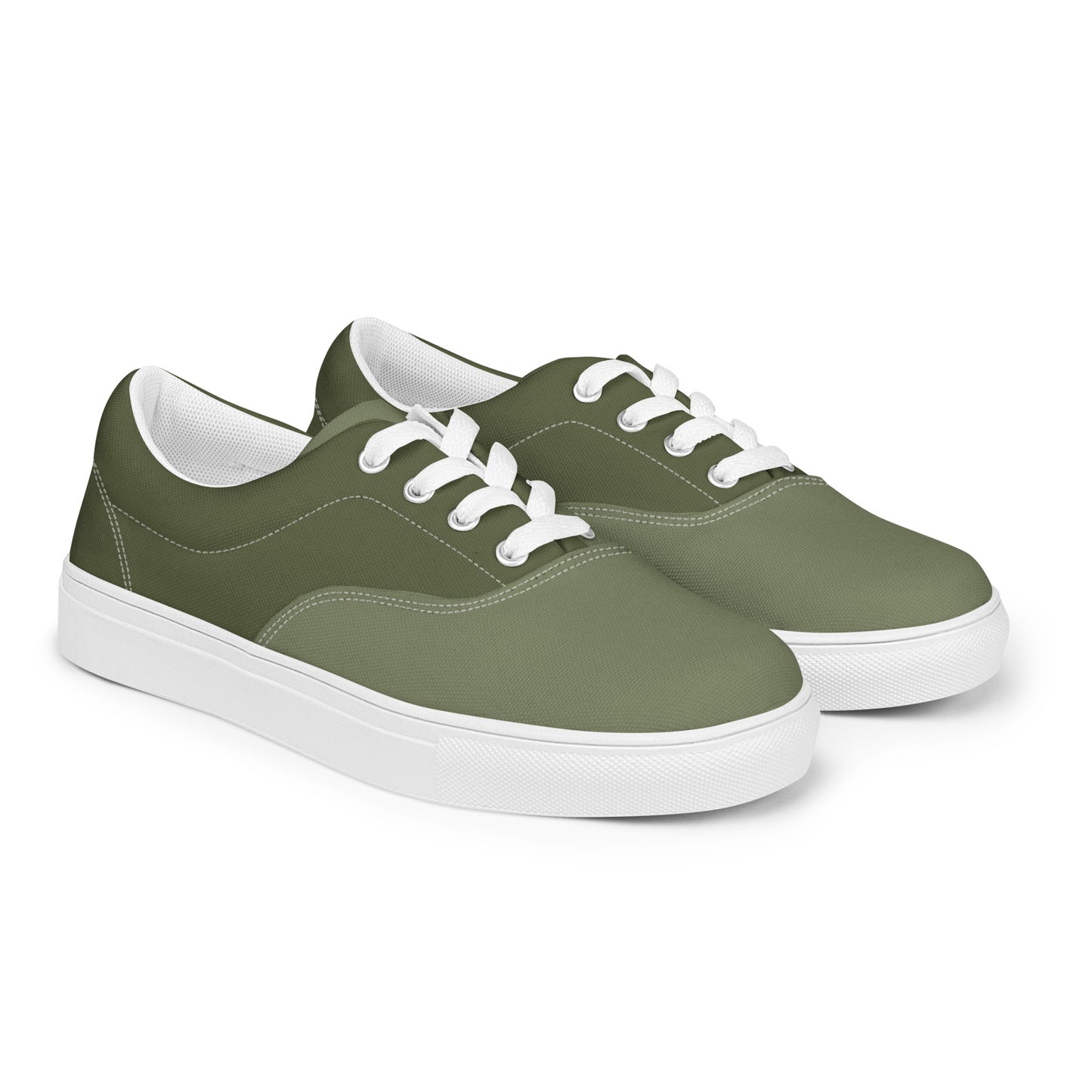 P Blue P Blue Green Two-Tone Lace-Up Canvas Shoes