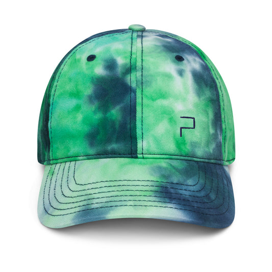 Tie Dye Hat with P Blue Embroidery