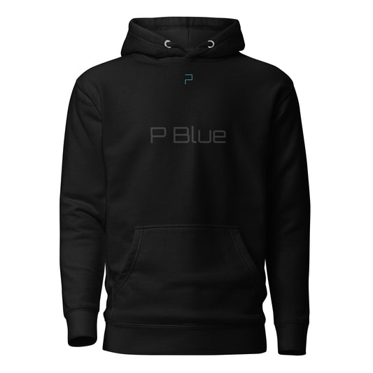 Premium Cotton Hoodie with P Blue Prints