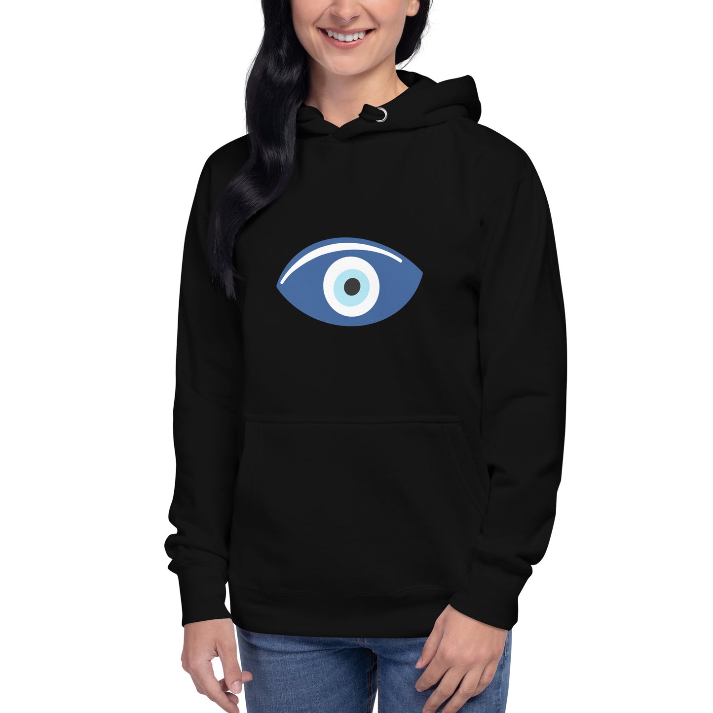 Premium Cotton Hoodie with Vaskania Evil Eye Print