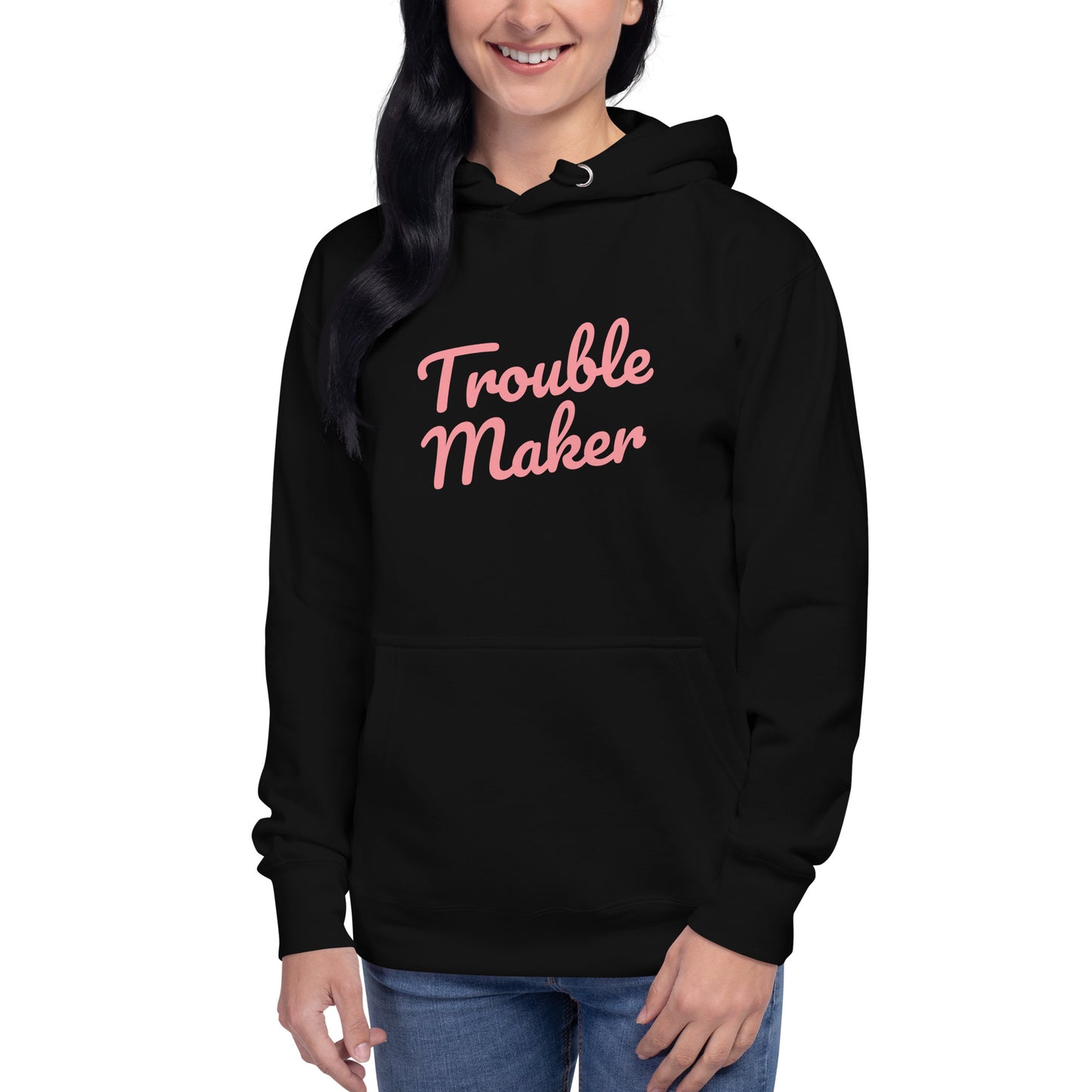 Premium Cotton Hoodie with Trouble Maker Print