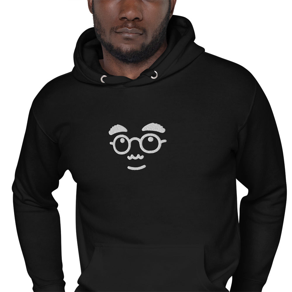 Premium Cotton Hoodie with Wondering Face Embroidery