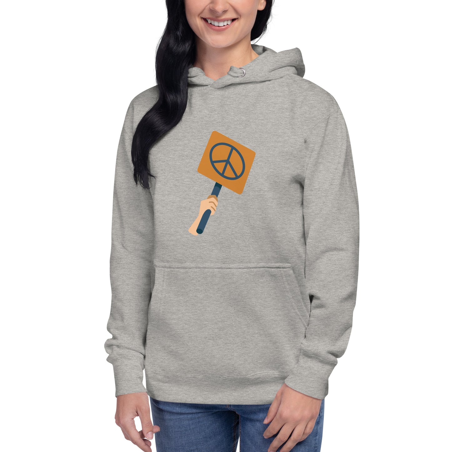 Premium Cotton Hoodie with Peace Sign Print