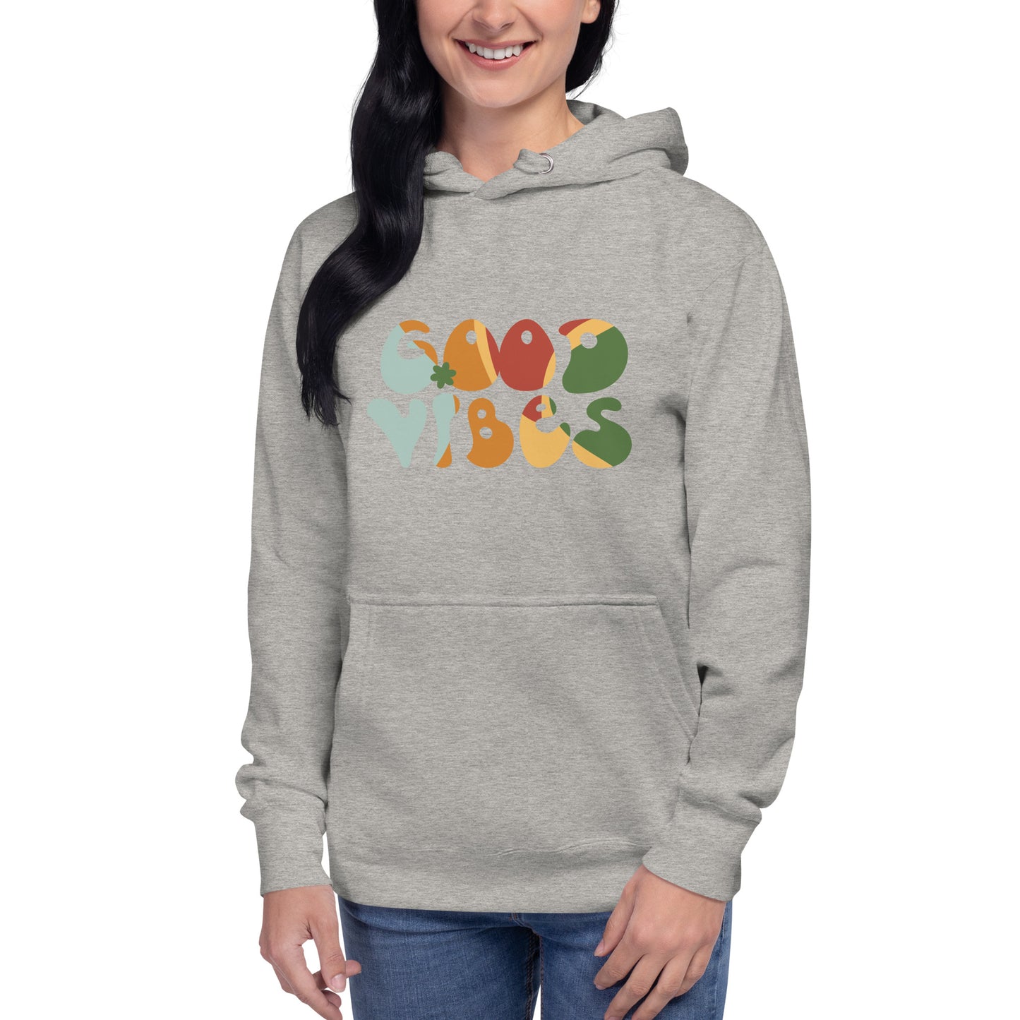 Premium Cotton Hoodie with Good Vibes Print