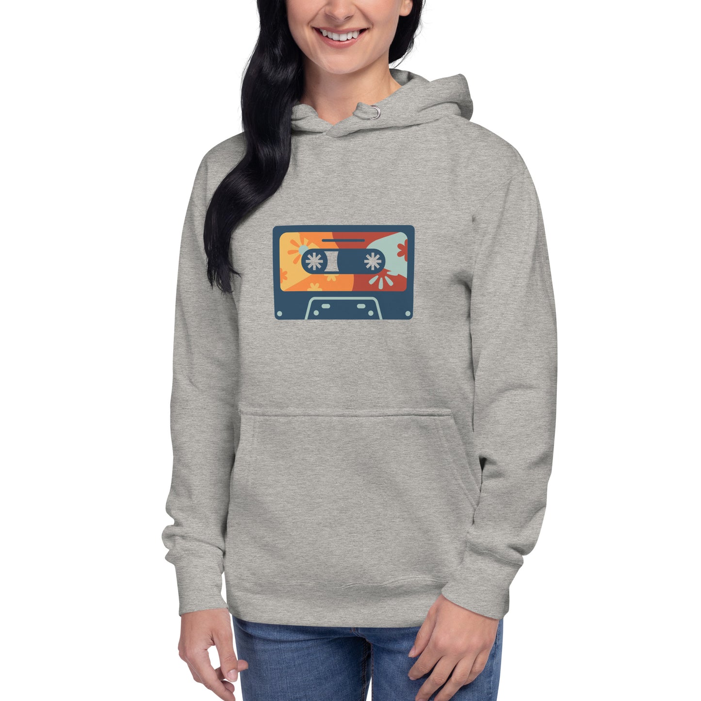 Premium Cotton Hoodie with Cassette Tape Print