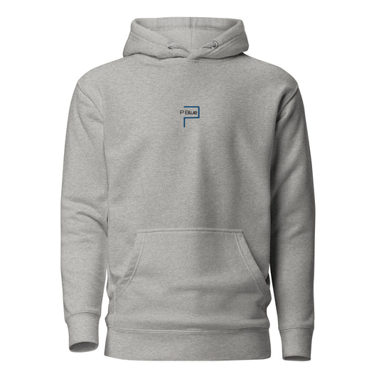 Premium Cotton Hoodie with Center P Blue Logo Embroidery