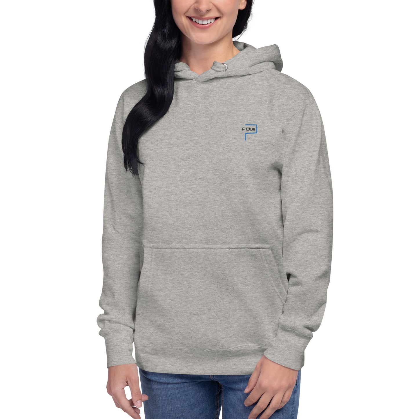 Premium Cotton Hoodie with P Blue Logo Embroidery