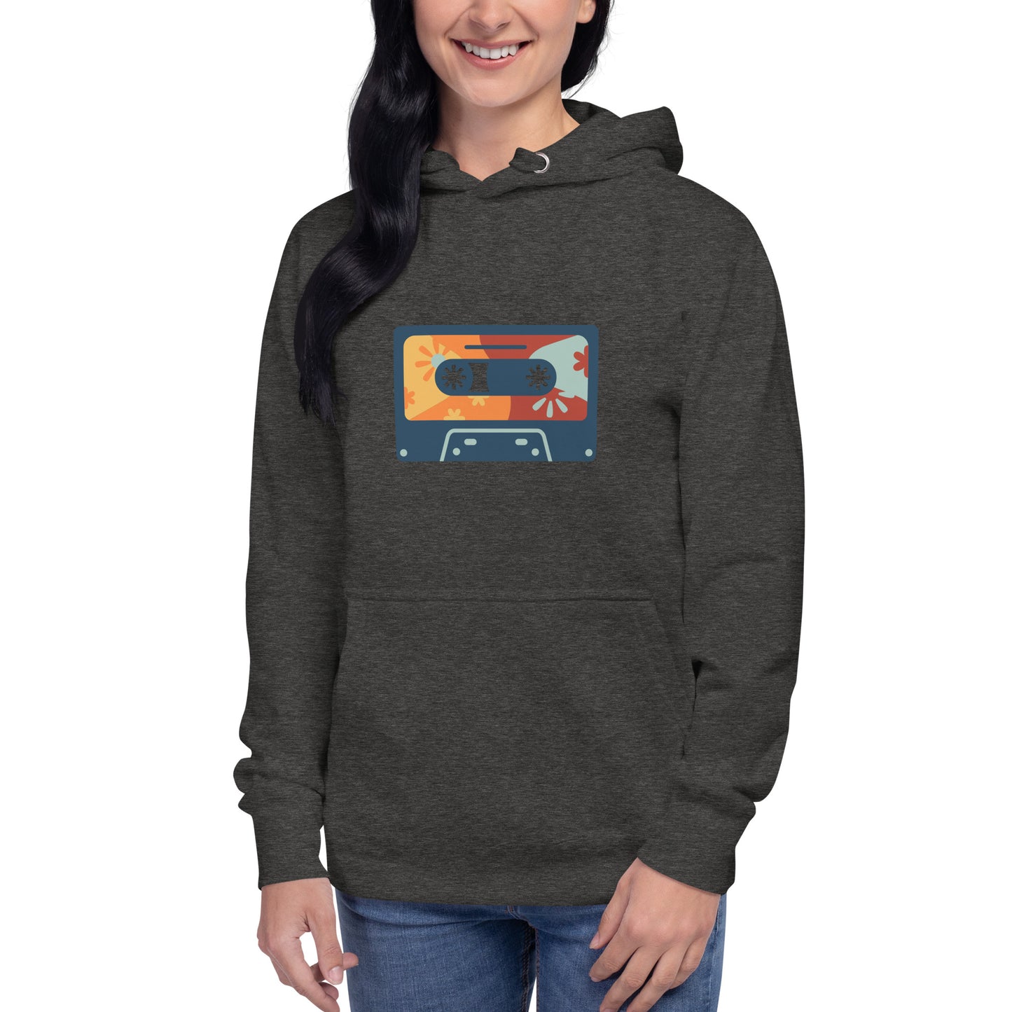 Premium Cotton Hoodie with Cassette Tape Print