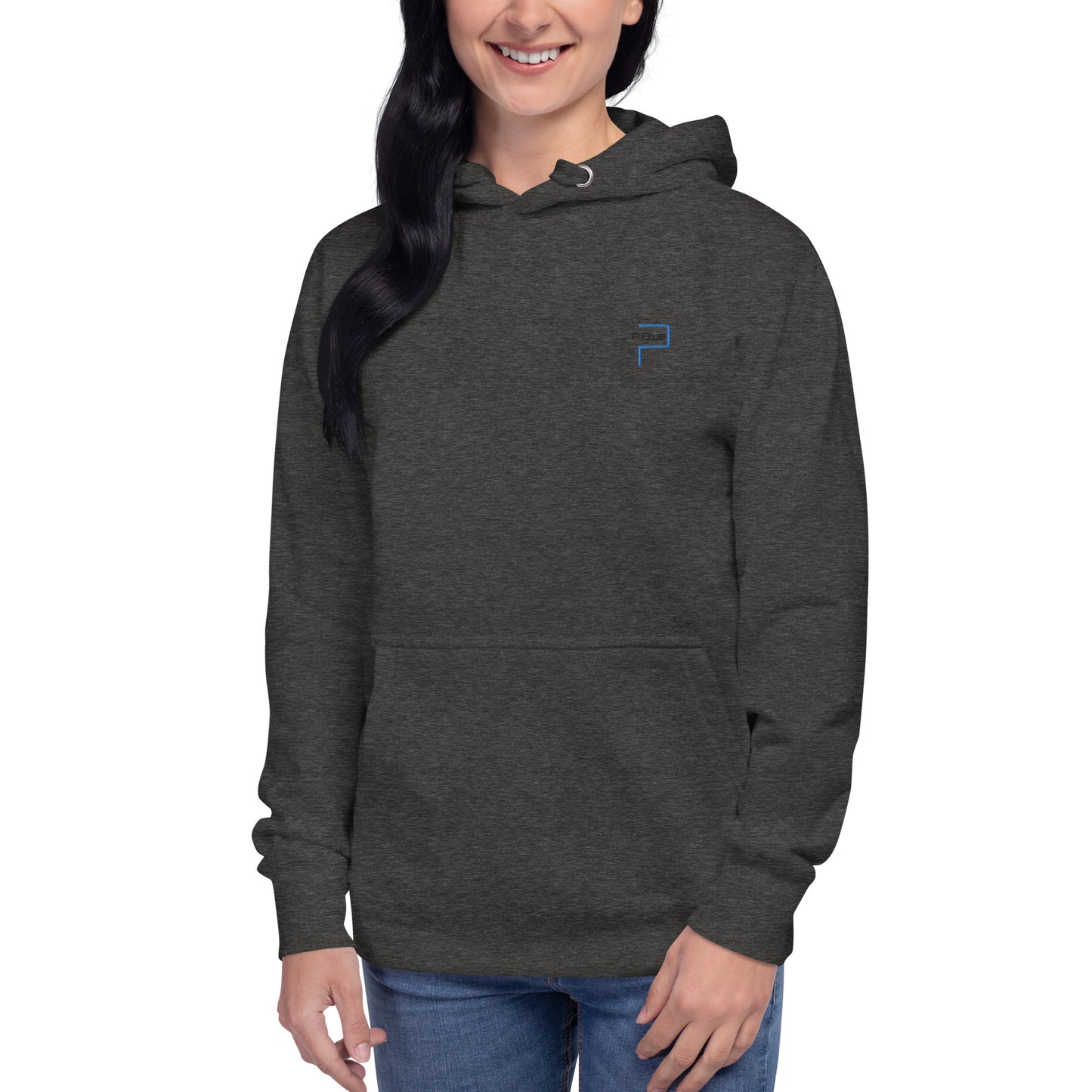 Premium Cotton Hoodie with P Blue Logo Embroidery