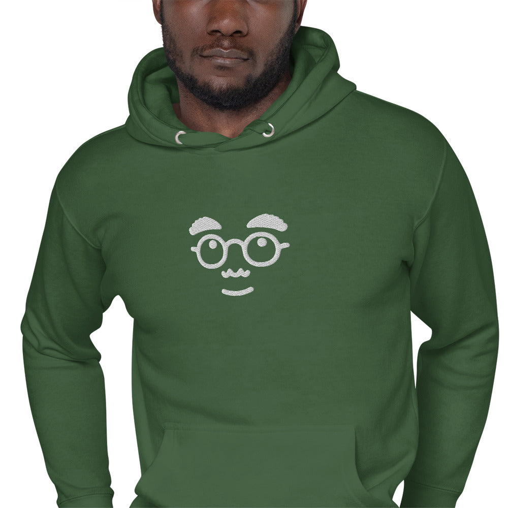 Premium Cotton Hoodie with Wondering Face Embroidery