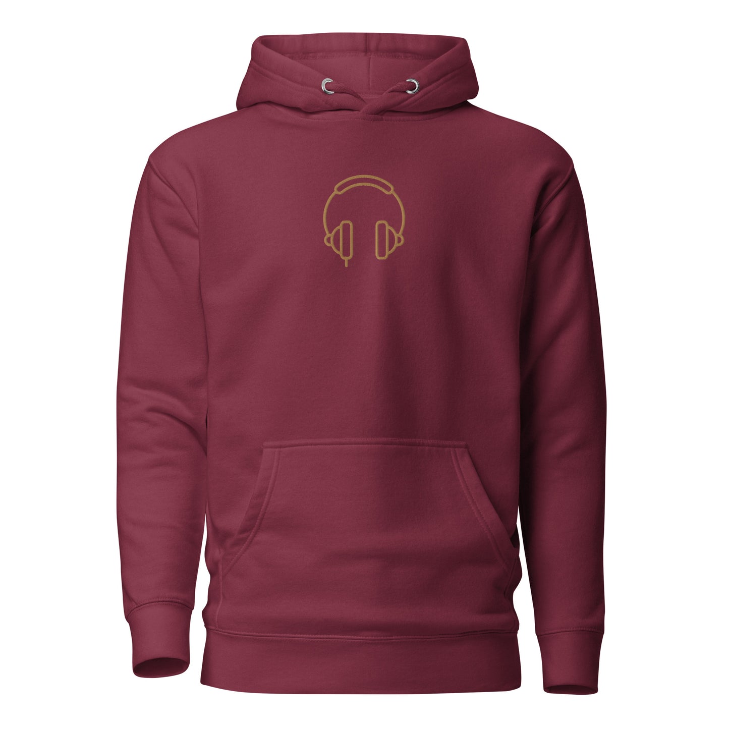 Premium Cotton Hoodie with Headphones Embroidery