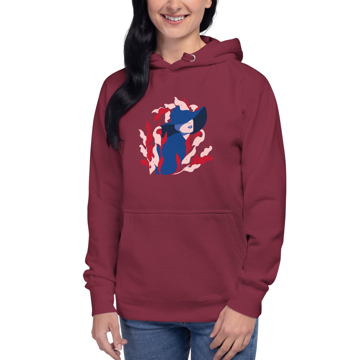 Premium Cotton Hoodie with Surrounded by Nature Print